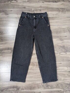 Levi's Engineered Women's Balloon Leg Jeans Size W27 L26 Washed Black